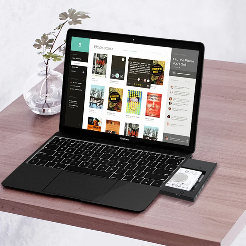 SSD HDD caddy 9 5 мм optibay SATA 3 0 Корпус жесткого диска DVD адаптер 2 &quotАлюминий для ноутбука
