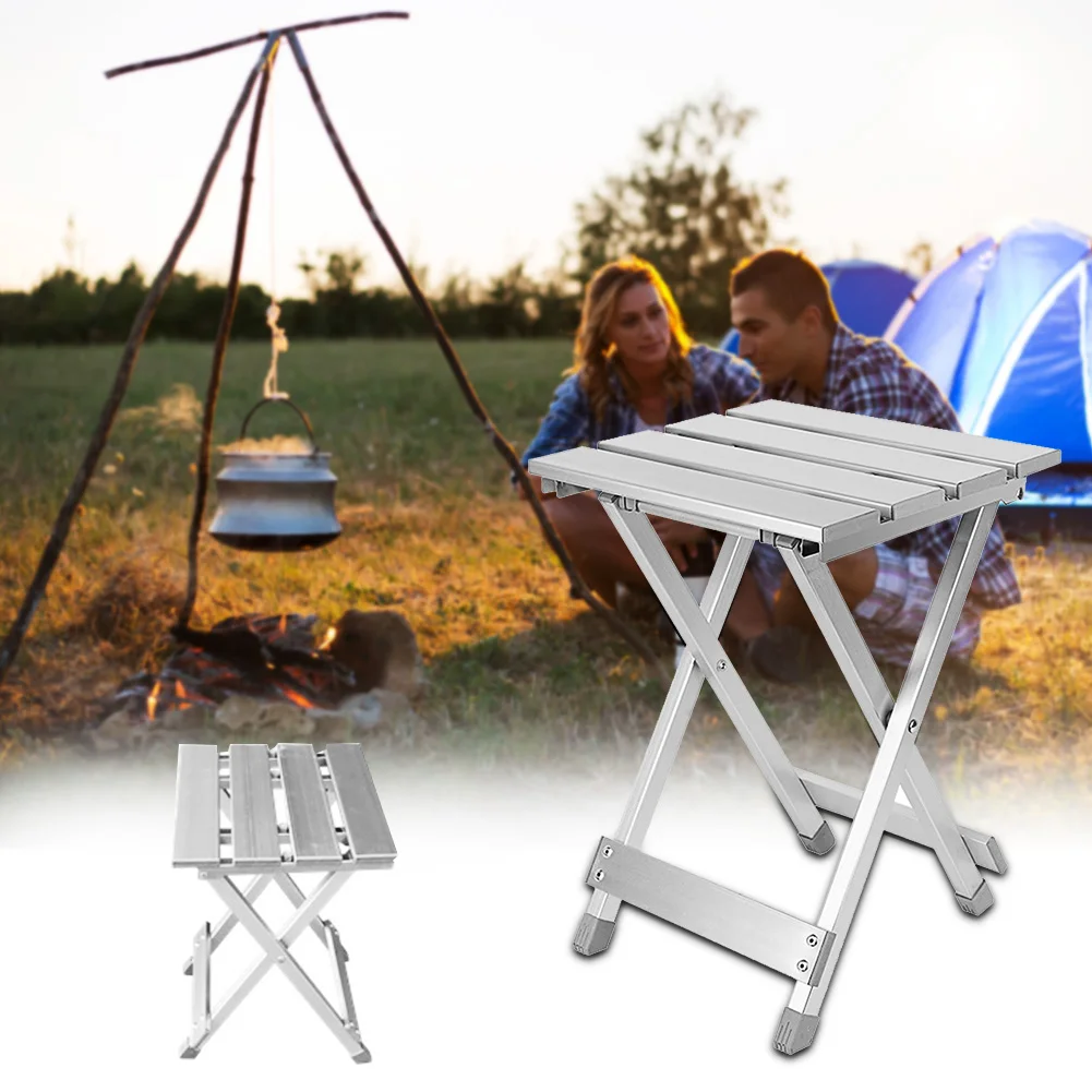 

Folding Stool Non Slip Outdoor Scratch Resistant Camping Multifunction Home Aluminum Alloy High Intensity Hiking Portable Chair