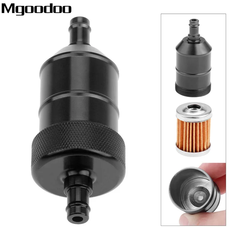 Universal 8mm Petrol Gas Fuel Filter Cleaner Cnc Aluminium For