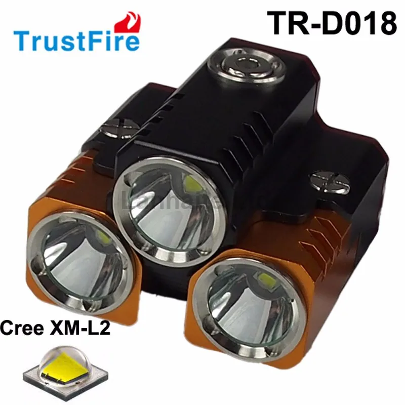 TrustFire TR-D018 Источник света: 3 светодиода Cree XM-L2 U3 светодиодный 2300 люмен 4-режимный велосипед светильник с Батарея набор