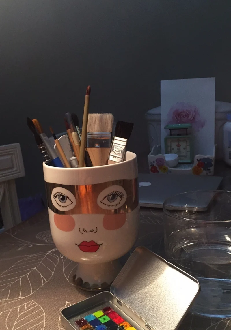 Модная керамическая ваза в скандинавском стиле beauty Face цилиндрическая Jardiniere цветы искусство украшения дома аксессуары прекрасная