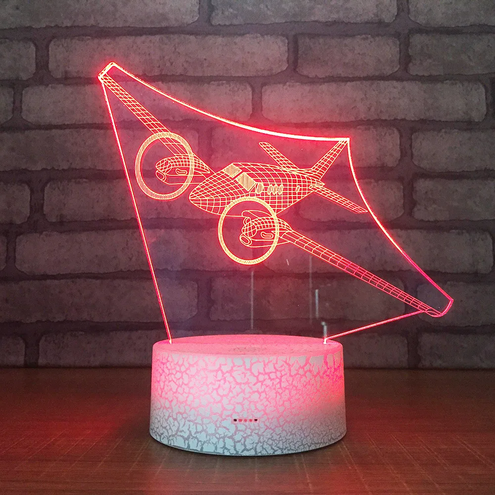 Fighter LED Night Light 7 Color Change Desk Light Action Figures Boys