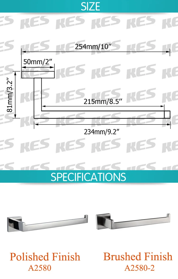 Kes a2580 Ванная комната туалет Полотенца кольцо настенное крепление, полированная Нержавеющая сталь