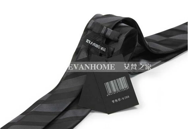 Высококачественные нано водонепроницаемые галстуки для мужчин модные 7 см элегантные черные темные полосы Подарочная коробка галстук мужской галстук