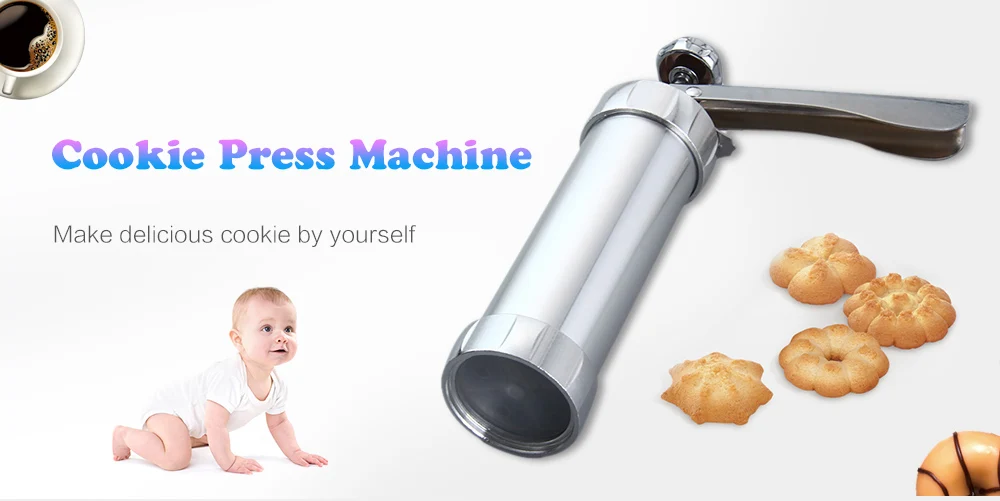 Press Cookie Machine Biscuit Maker Cake Decorating Gun Kitchen Tool 20 Moulds
