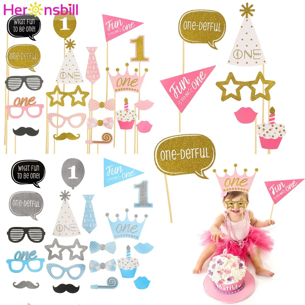 Aliexpress.com : Buy Heronsbill First Birthday Photo Booth Props Baby ...
