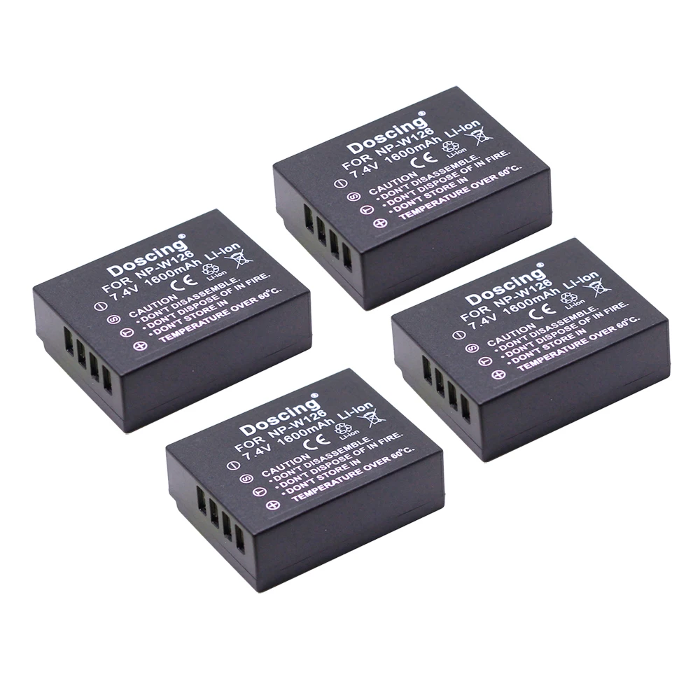New 4pcs NP W126 NP W126 NPW126 Digital Camera Rechargeable Li ion