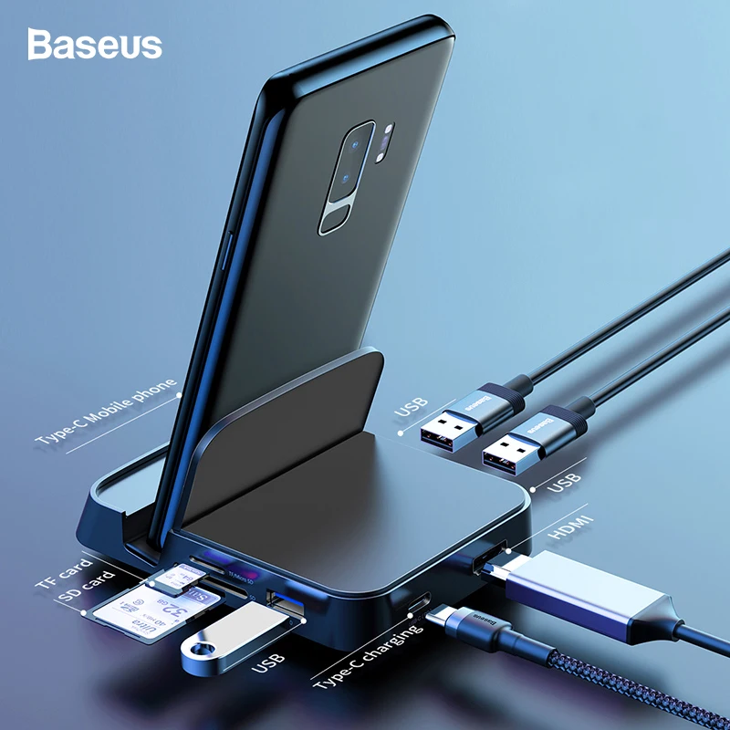 Pаспродажа Док станция Baseus type C для samsung S10 S9 Dex Pad станция font b USB b font C к HDMI док станция адаптер питания для huawei P30 P20 Pro