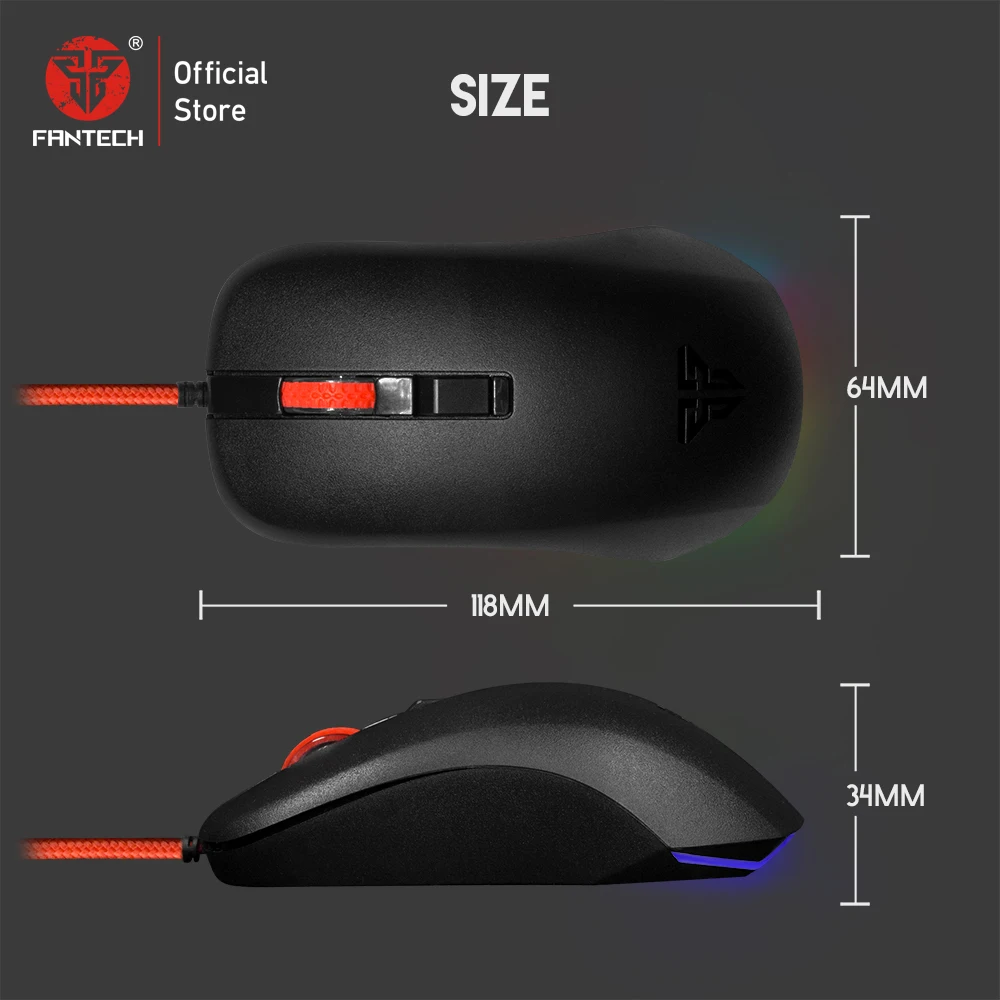 Fantech G13 Проводная игровая мышь Регулируемая 2400 dpi универсальная эргономичная для