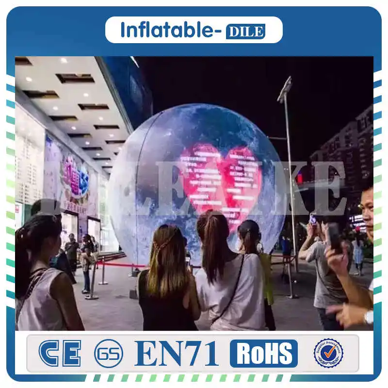 

Free Shipping 3m Diameter inflatable moon ball Artificial moon simulation moon with LED light, air pump, use for Party,festival