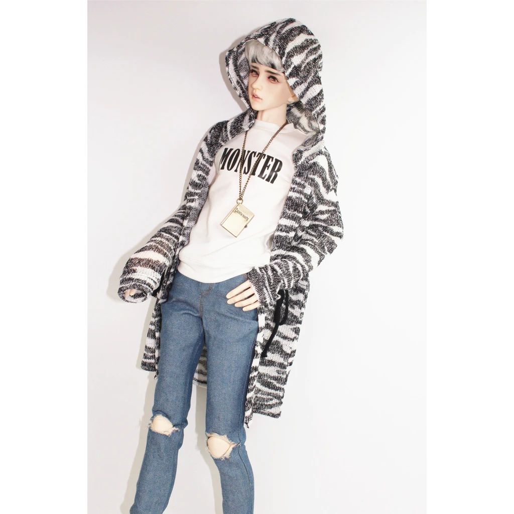 Fashion Hoodie Jacket Knitted Sweater For 70cm Uncle BJD Doll Zebra-stripe Male Bjd Clothing Accessories