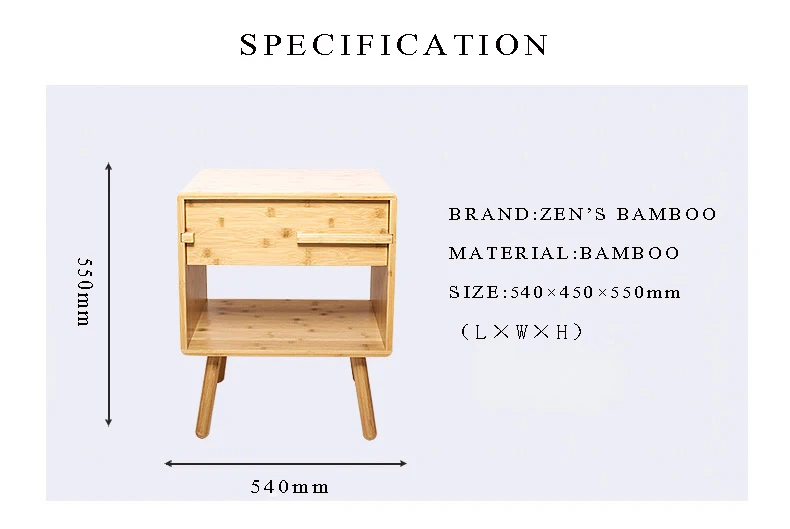 Бамбуковый туалетный столик современный ночной столик для спальни прикроватный с ящиком для хранения мебели