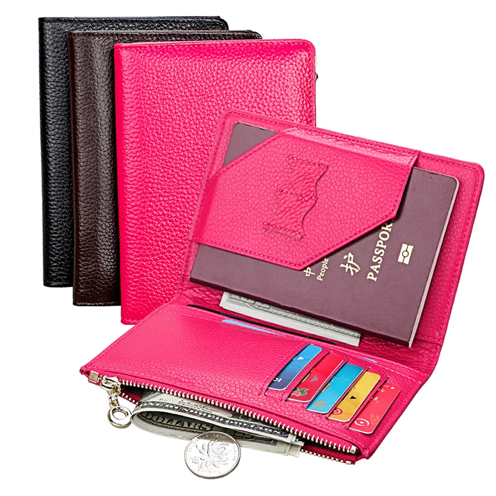 

New Passport Travel Wallet Passport Holder Multi-Function Credit Card Package ID Document Clutch with Zipper Pocket Hot Selling