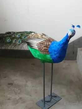 

large 130cm beautiful feather peacock bird hard model stage prop craft garden decoration s2620