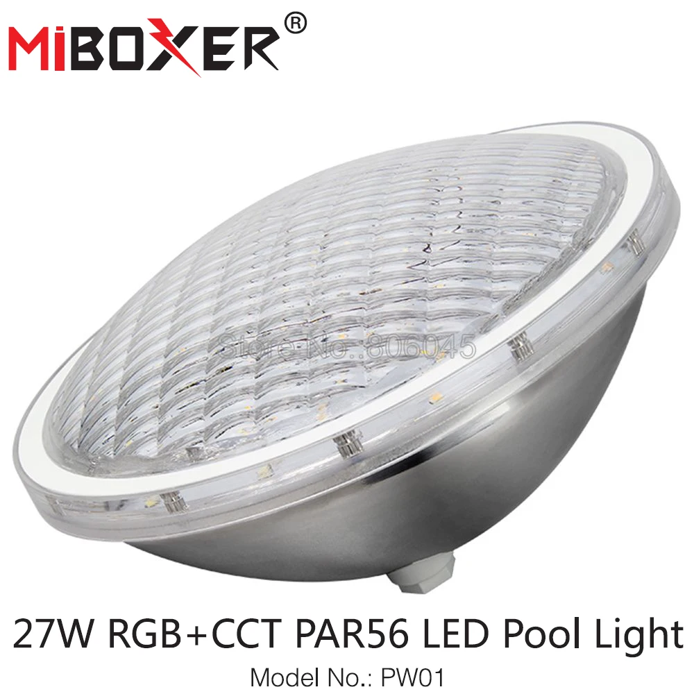 

Miboxer PW01 27W RGB+CCT PAR56 LED Pool Light IP68 Waterproof Smart LED Light 433MHz Remote & APP Alexa Google Voice Control
