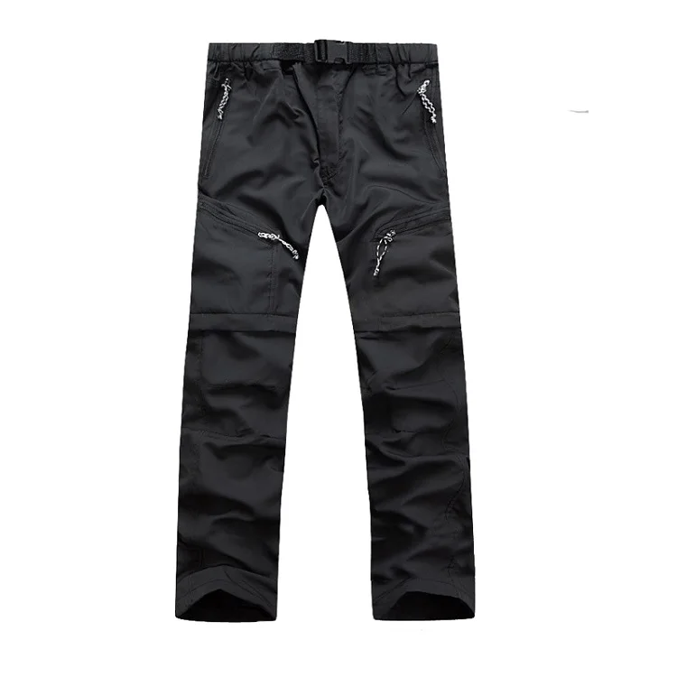 Новые мужские быстросохнущие съемные походные брюки для спорта на открытом воздухе летние дышащие шорты для походов и рыбалки VA035 - Цвет: Black