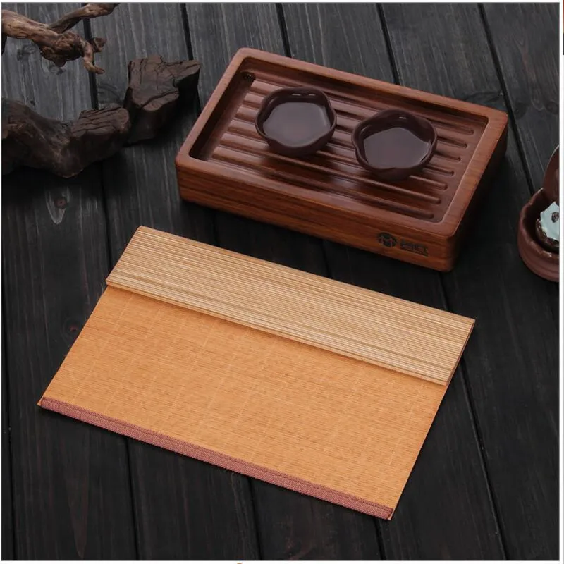 Kung Fu tea accessories bamboo mat Dining Table Mat Heat Insulation Non-Slip Placemats Tableware Pad Coaster Kitchen Accessorie