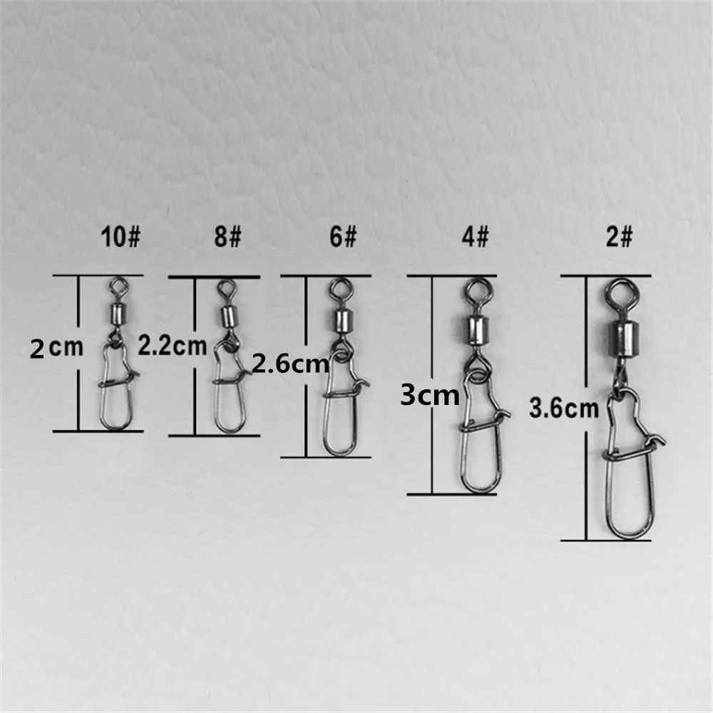 20 шт./партия 2#4#6#8#10# Поворотный шарнир для ловли карпа с хорошей защелкой для морской рыбалки