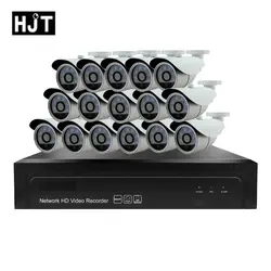 HJT H.264/H.265 16CH 48 V POE 1080 P 2.0MP IP Камера 16CH POE NVR P2P CCTV Камера 6IR Ночное видение Водонепроницаемый Onvif 2,1