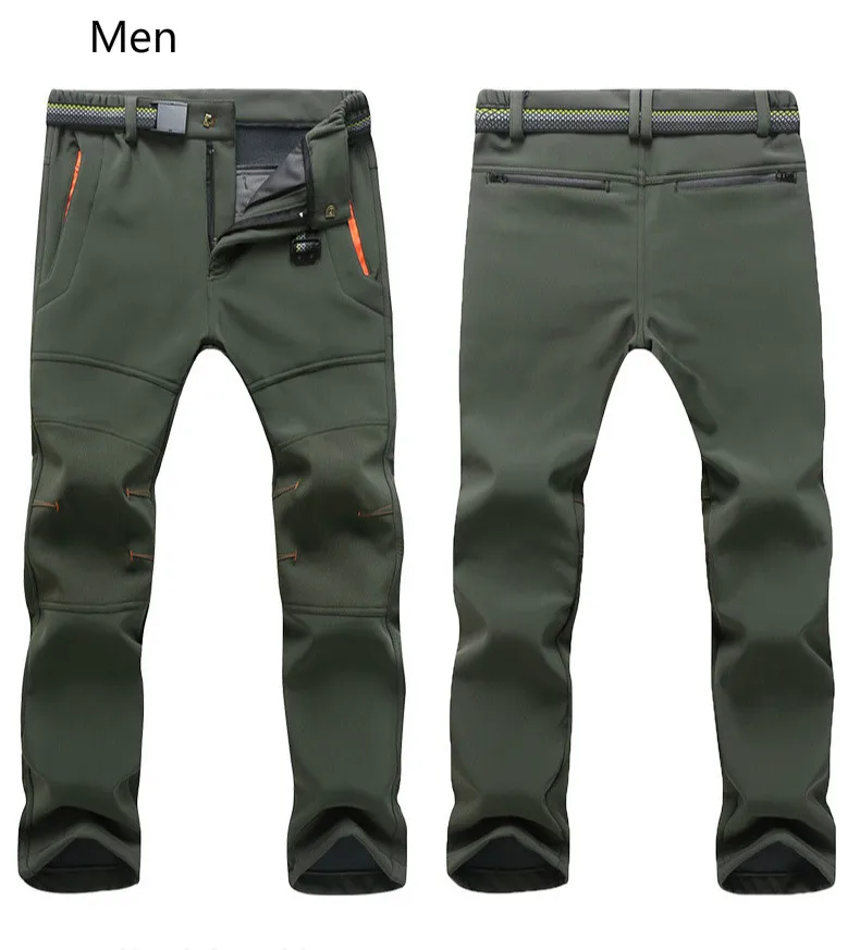 Invierno, senderismo pantalón de los hombres y de las mujeres Soft-shell Stormtrousers cálido a prueba de viento a prueba de asalto Trekking Camping montaña Pantalones