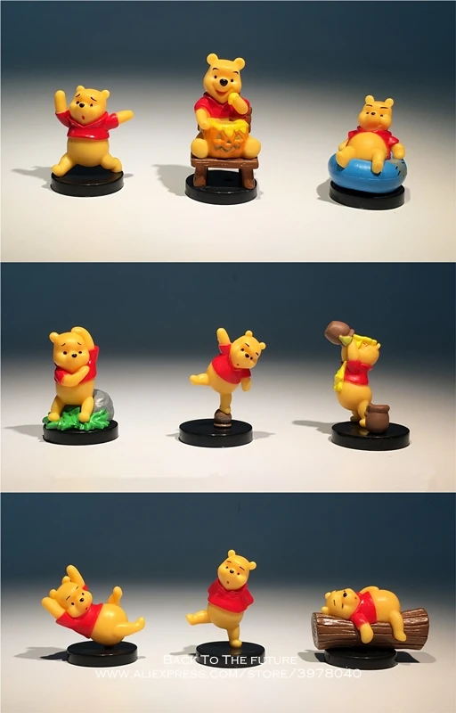 Disney Winnie l'ourson 4-5cm 9 pièces/ensemble Figurine d'action Posture Anime décoration Collection Figurine jouet modèle pour enfants cadeau