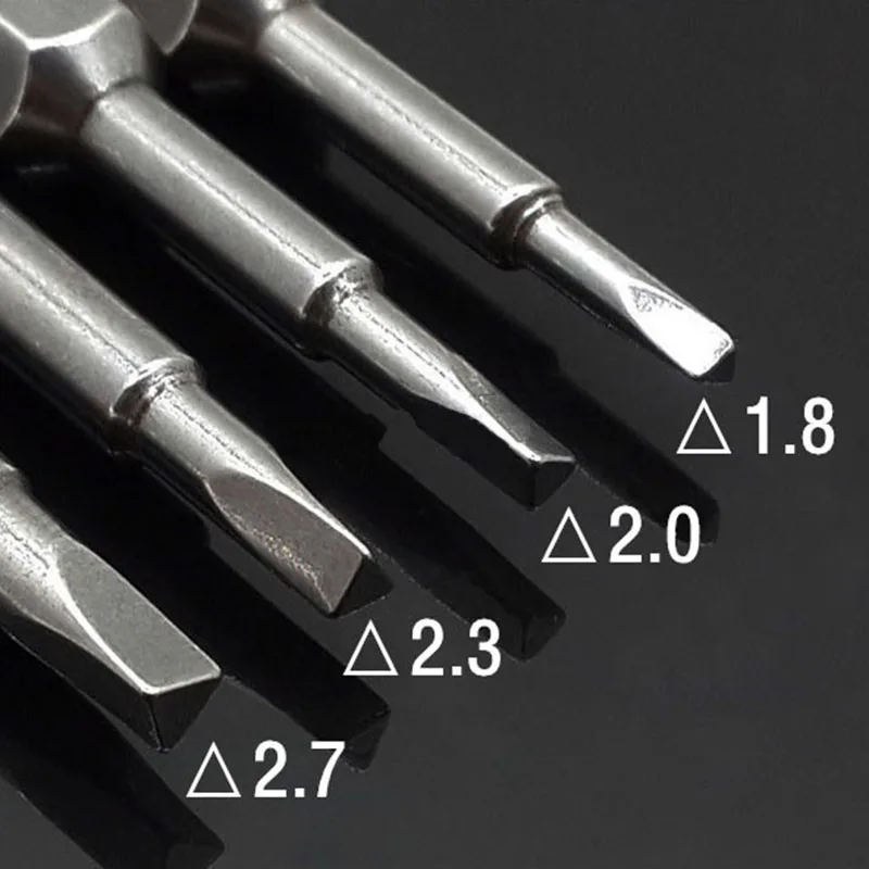 

4pcs/Set 1.8/2.0/2.3/2.7mm Triangle Screwdriver Drill Bits 1/4" Hex Shank Magnet