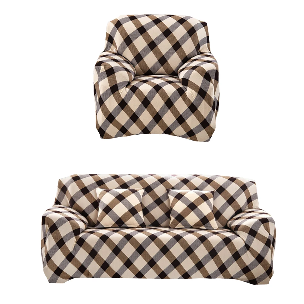 NEW Grid Cloth Art Sofa Cover Spandex Stretch Printed Slipcover Home