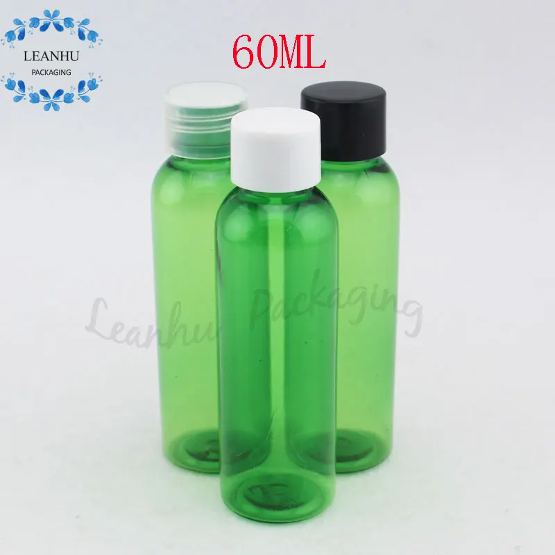 Green Plastic Packaging Bottles,60CC Portable Travel Shampoo Bottle