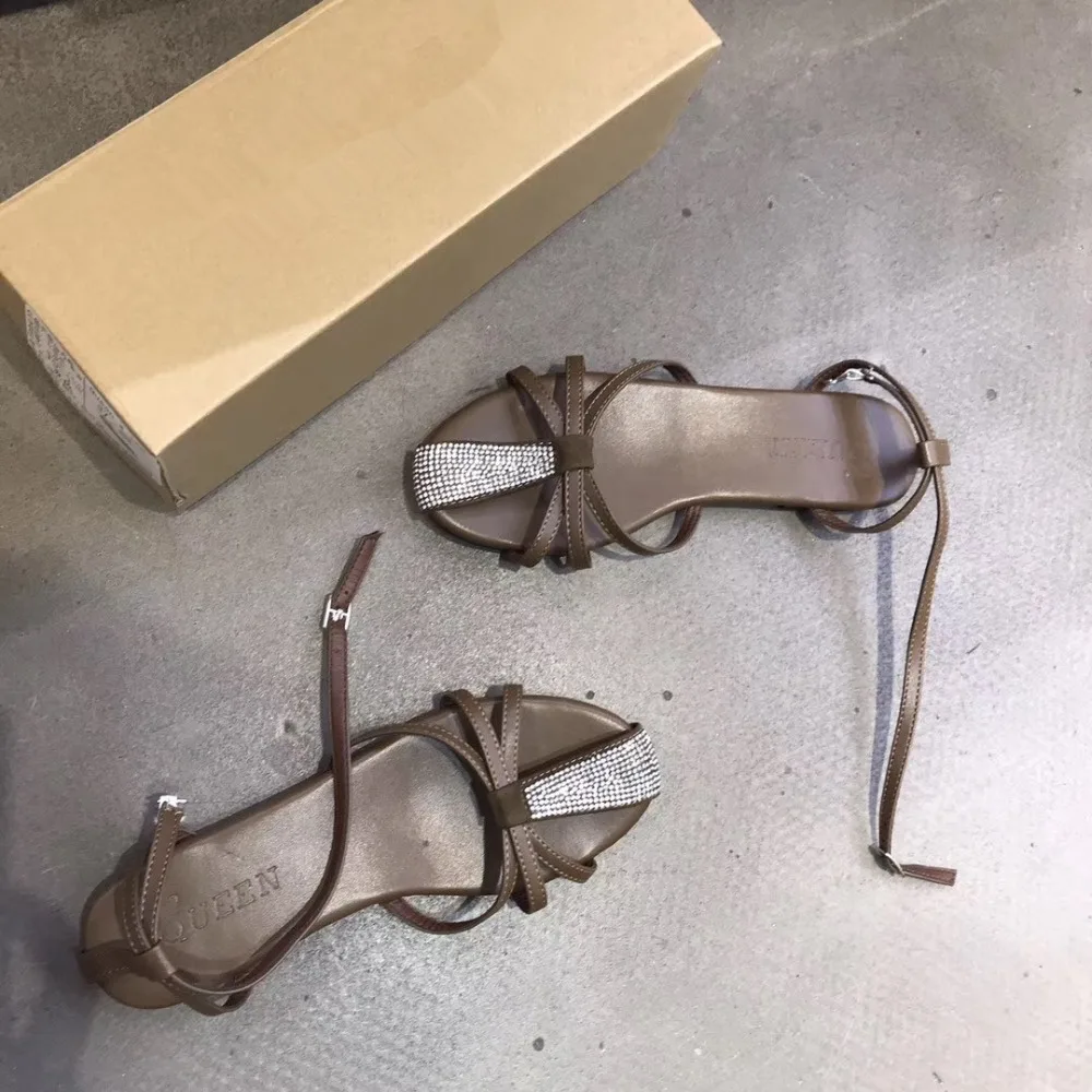 

Beige Heeled Sandals 2019 Women's Ladies Shoes Summer All-Match Black Sale Woman Fashion Low Gladiator Sandals Women Female
