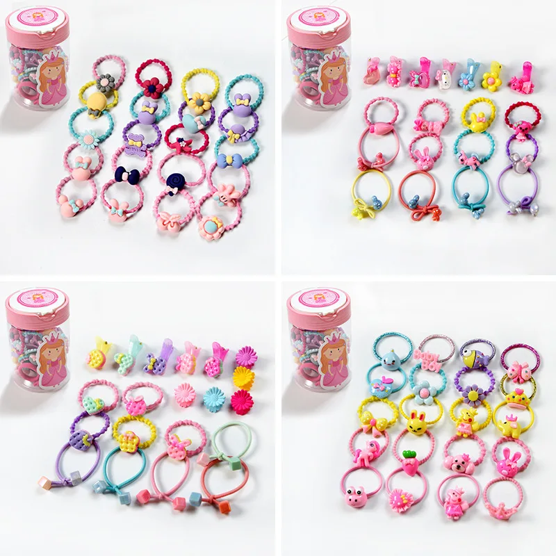 20pcs/lot Fashion Kids Elastic Hair Bands Headbands Soft Fabric Cartoon Girls hairband Children Hair accessories Rubber band