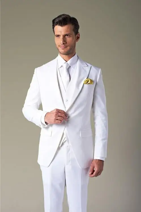 Nuovo Arrivo Su ordine Slim Fit Groomsman Abiti Da Uomo Bianco Da Sposa  Vestito Smoking Per Gli Uomini Sposo (Jacket + Pant + Vest + Tie)|tuxedo  bag|tuxedo babiessuit sleeve - AliExpress