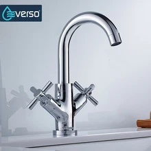 New Arrival Unique Brass Kitchen Faucet Chrome Dual Handle Single Hole Bathroom Sink Tap Save Water Aerators