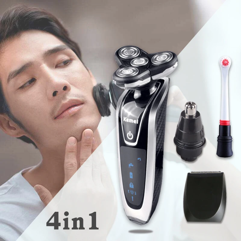 electric razor with beard trimmer