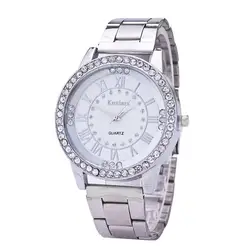 Модные мужские часы Роскошные Кристальные часы из нержавеющей стали аналоговые кварцевые наручные часы браслет часы оптовые продажи