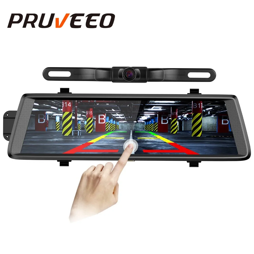 Pruveeo D700 Plus 10 дюймовый сенсорный экран запасная камера видеорегистратор передний