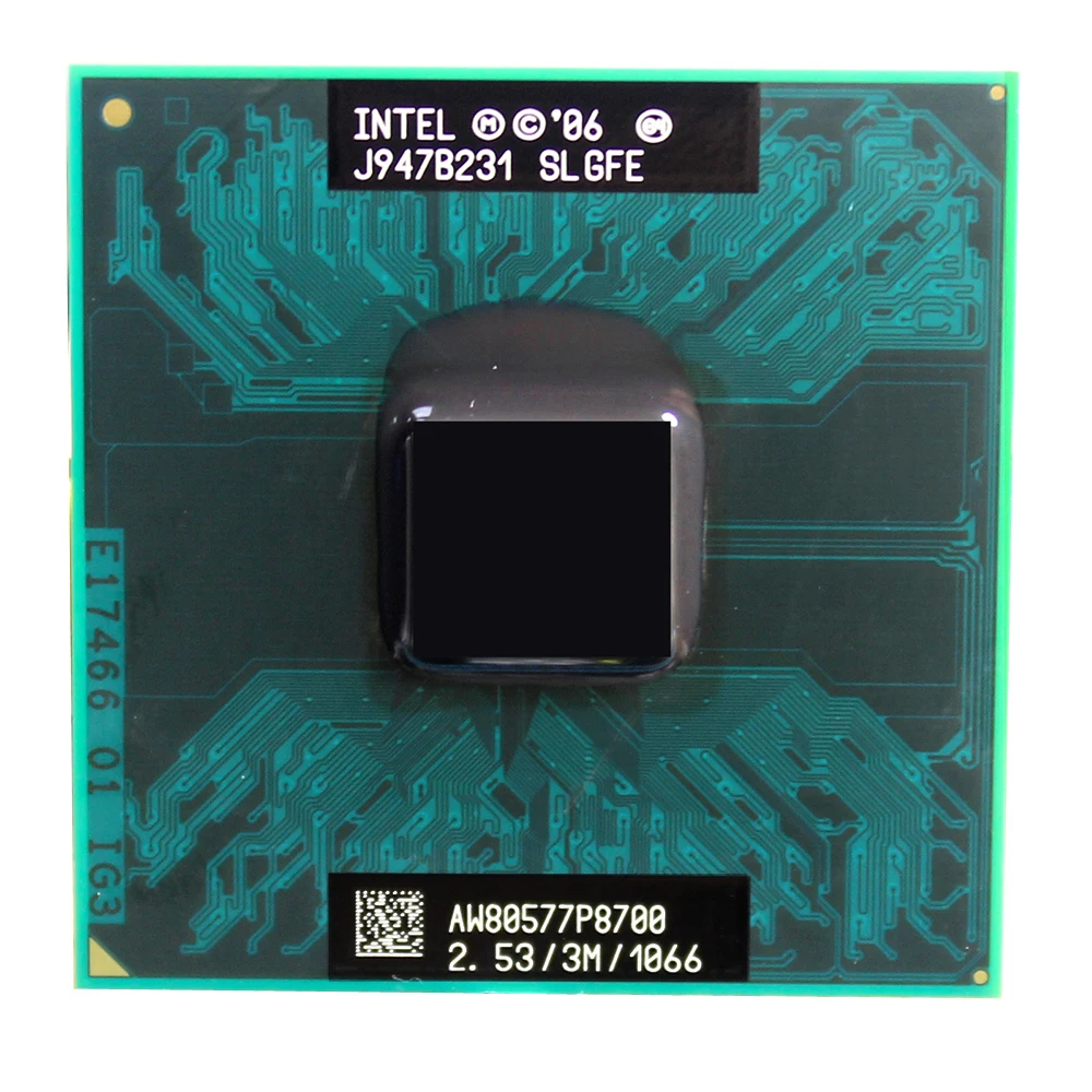 Процессор lntel Core P8700 для ноутбука двухъядерный 2 5 ГГц 3 Мб кэш-памяти 1066 МГц разъем