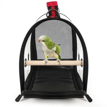 Newly Lightweight Bird Carrier Cage Transparent Clear PVC Breathable Parrots Travel Bag XSD88 1