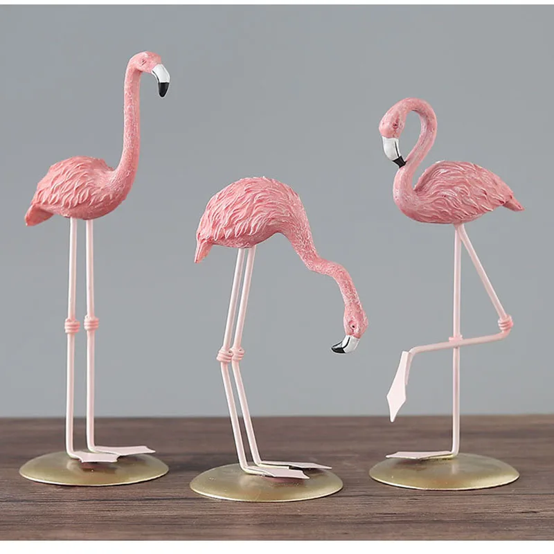 Flamingo Decoration Cute Animal Shaped Resin Metal Ornament Tabletop Decoration Living Room Bedroom Home Garden Yard Decoration (5)