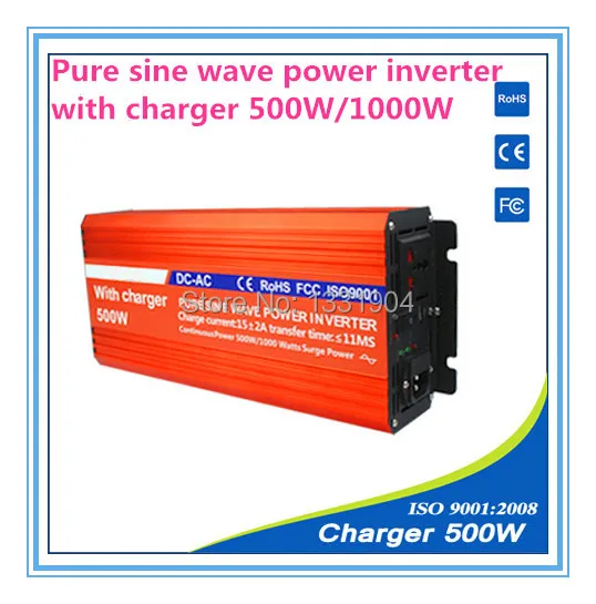 500 Вт Инвертор с зарядным устройством 12VDC/100 120VAC AVR Чистая синусоида для домашней