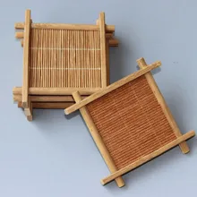 Аксессуары для чая бамбуковая подложка под чашку Coaster с квадратный чайный чай кунг-фу креативная японская изоляция 9 см* 9 см