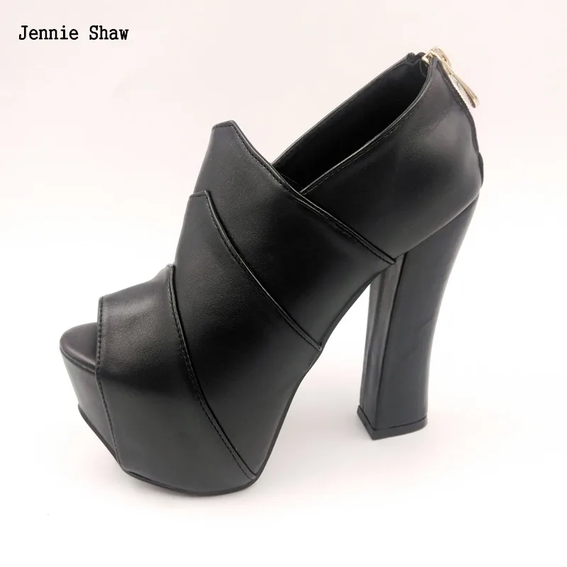 

Spring Autumn New Sexy Club Super High Heel 14cm Platform Women's Peep Toe Boots
