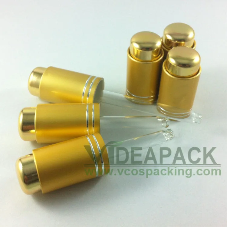100pcs standard essential oil bottle cap / glass dropper lid / gold