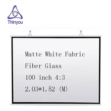 Thinyou 100 inch 4:3 projector screen Matte White Fabric Fiber Glass High-definition Screen Wall for Wall Mounted Home Theater