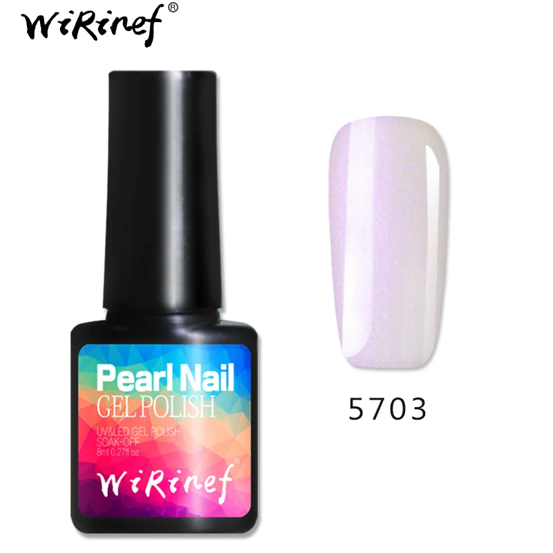

WiRinef Nude 8Colors Pearl Nail Gel Polish Nail Art Manicure Sea Shell Hybrid Varnish UV Nail Lacquer Primer Top Coat Gel