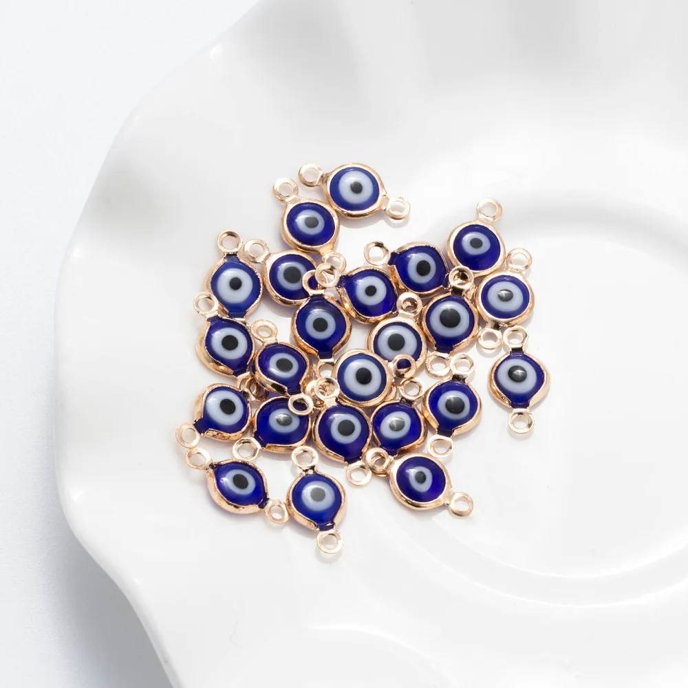 MEIBEADS 10 шт./лот синий сглаза бусины соединители ювелирные изделия аксессуары подходят для Diy сглаза ножной браслет ожерелья подвески