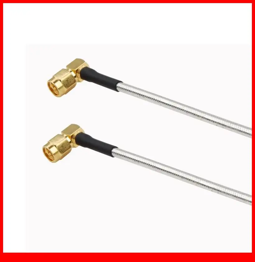 

10pcs/lot 15CM RF Pigtail SMA male right angle to SMA male RA Semi-rigid cable .141',RG402