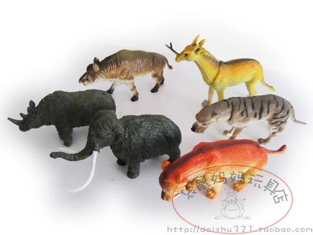  6pc/set extinct Prehistoric animal teaching toys Mammoth Saber-toothed tiger Dire wolf Entelodontid - 814670978