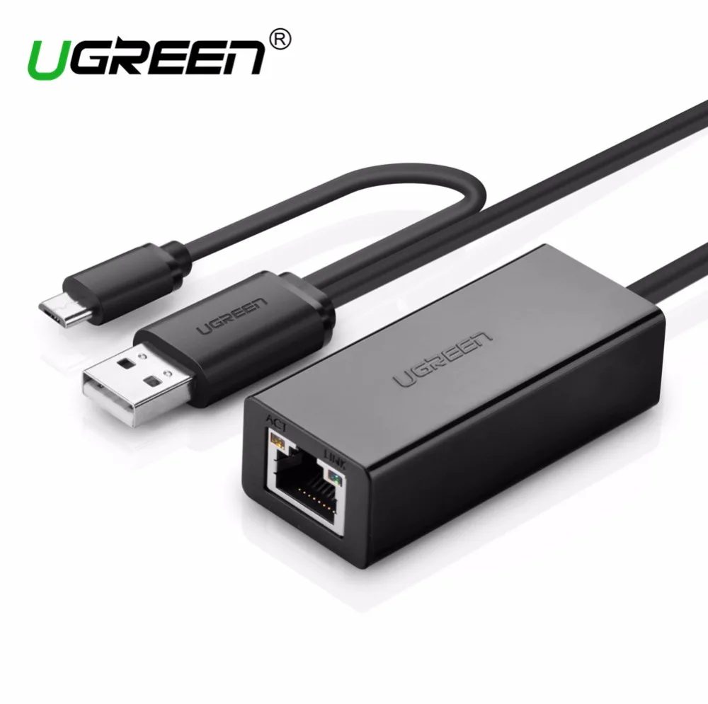 Сетевой адаптер Ugreen OTG Ethernet Micro USB 2 0 к RJ 45 10/100 Мбит/с для планшетов переключателей