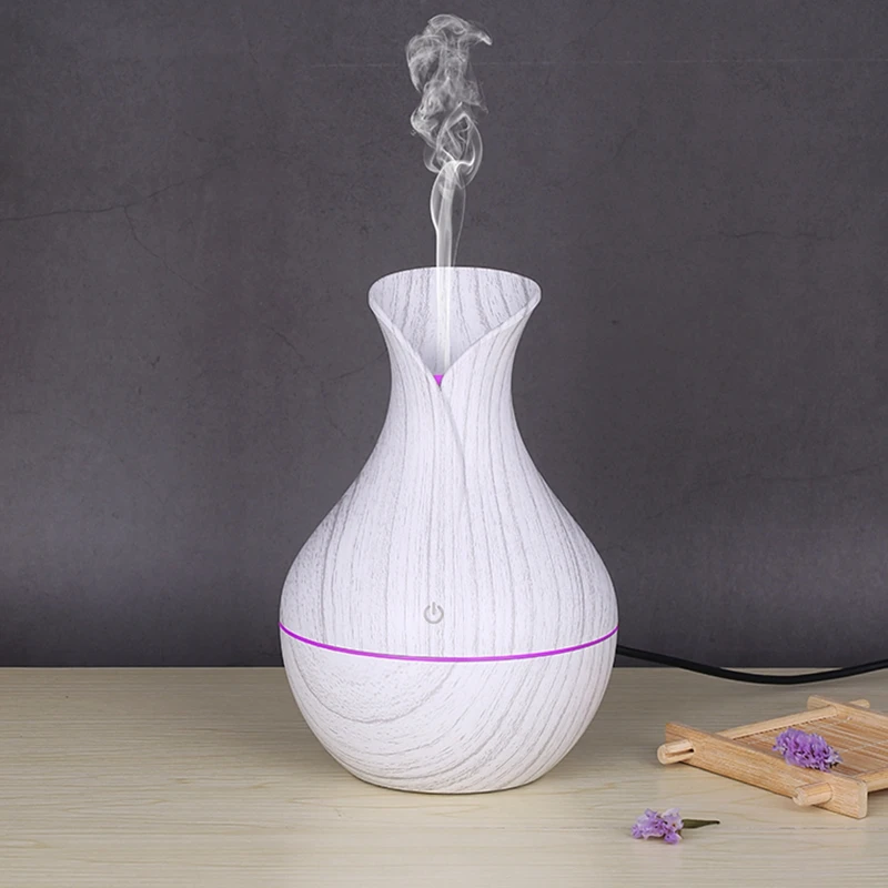 

aroma diffuser USB 130ml White Grain electric humidifier ultrasonic air humidifier aromatherapy LED light mist maker for home