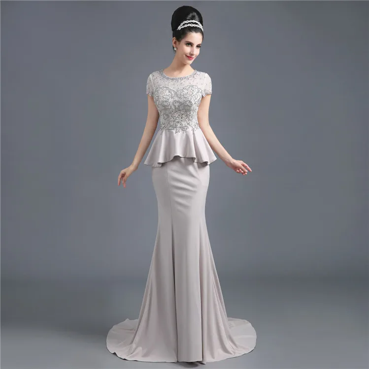 Classy Chiffon Appliques Beaded Evening Dress Mermaid Formal Prom Party Dress cc2058